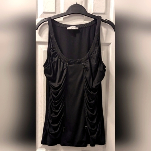 Bianca Nygard Black Ruched Sleeveless Top - Picture 2 of 5